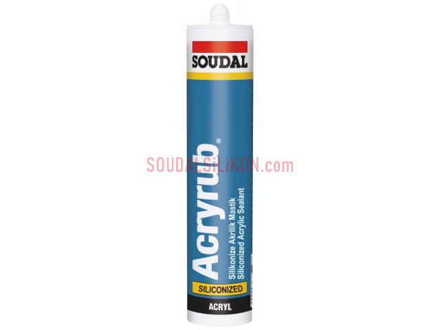 SOUDAL ACRYRUB SİLİKONİZE MASTİK 500GR SİYAH